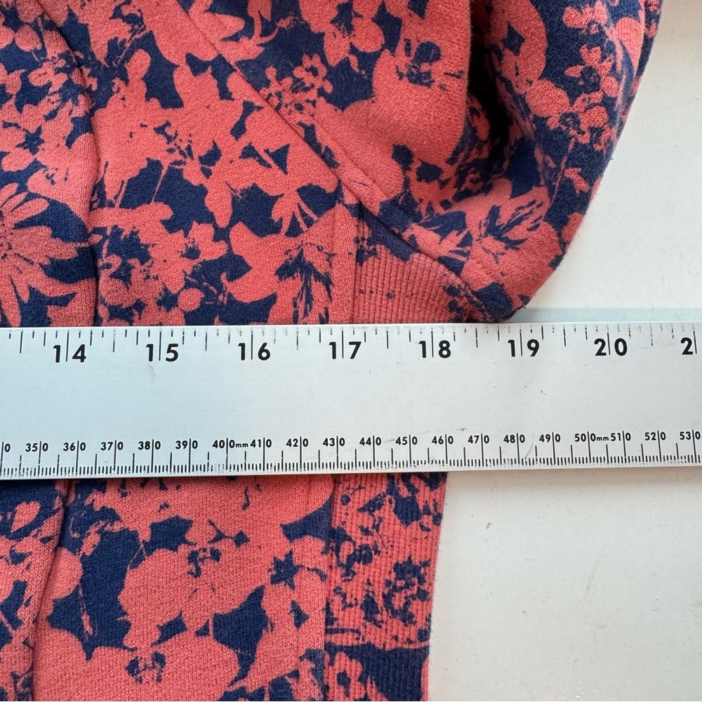 Lululemon Scuba Hoodie Size 8 Orange Blue Floral Print Zip-Up Cotton Blend - Picture 8 of 15